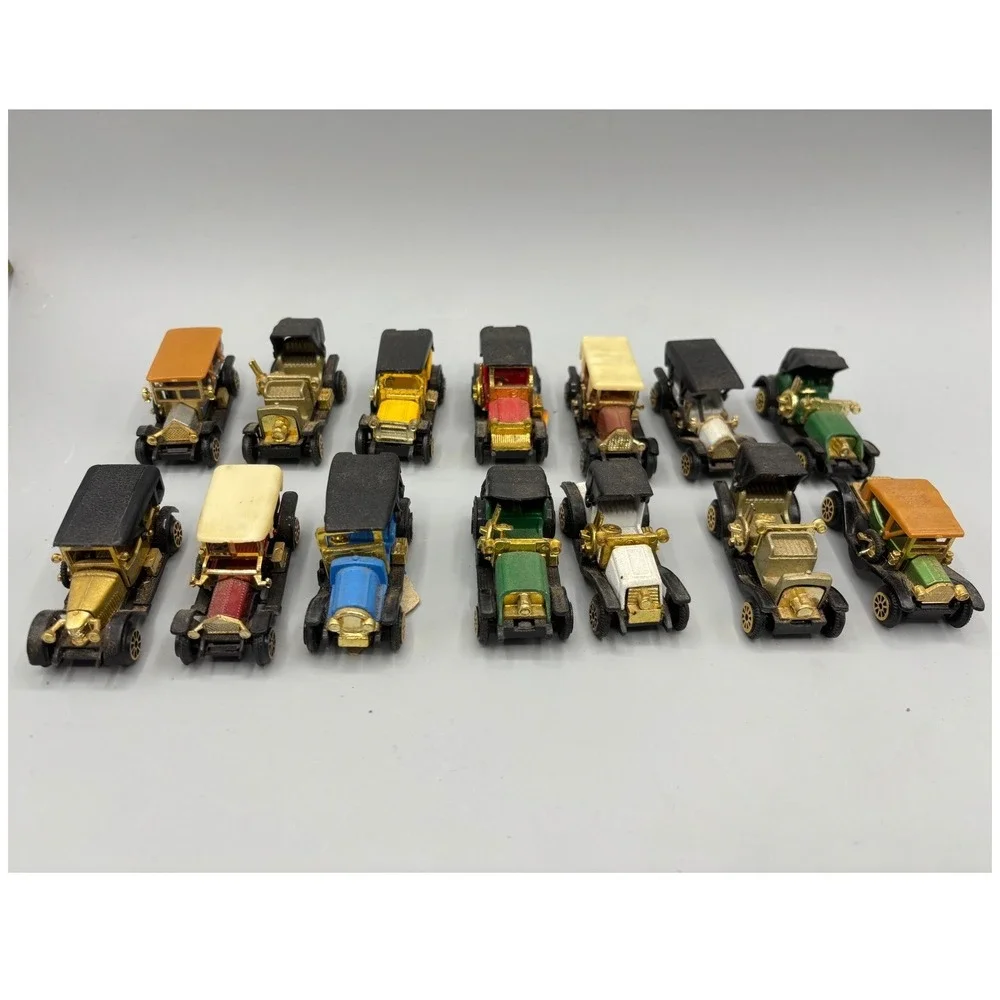 Vintage Miniature Diecast Antique Car Lot 14 Piece Set Early Motoring Models